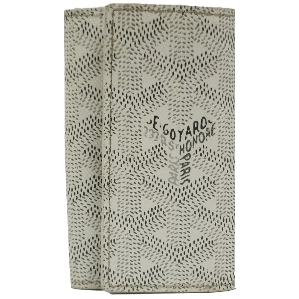 Goyard Saint-Michel Coated Canvas Key Case Herringbone White